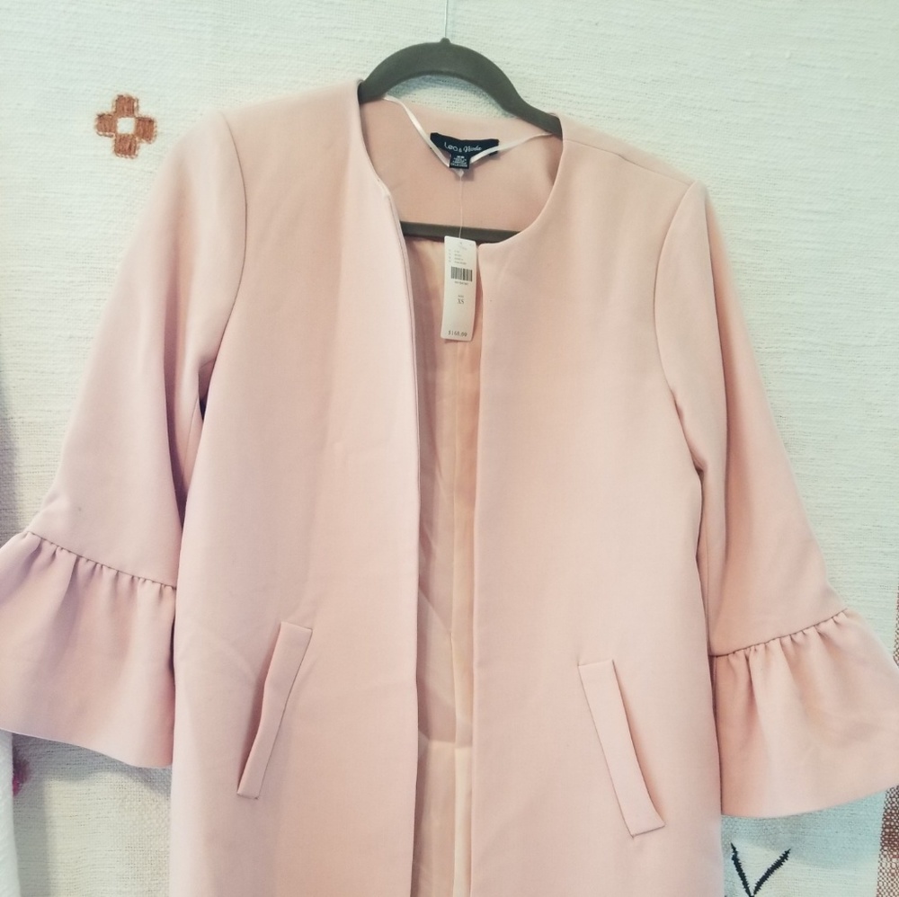 Pink bell sleeve jacket